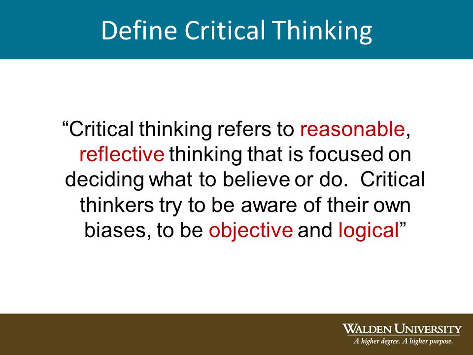 Critical thinking assignments